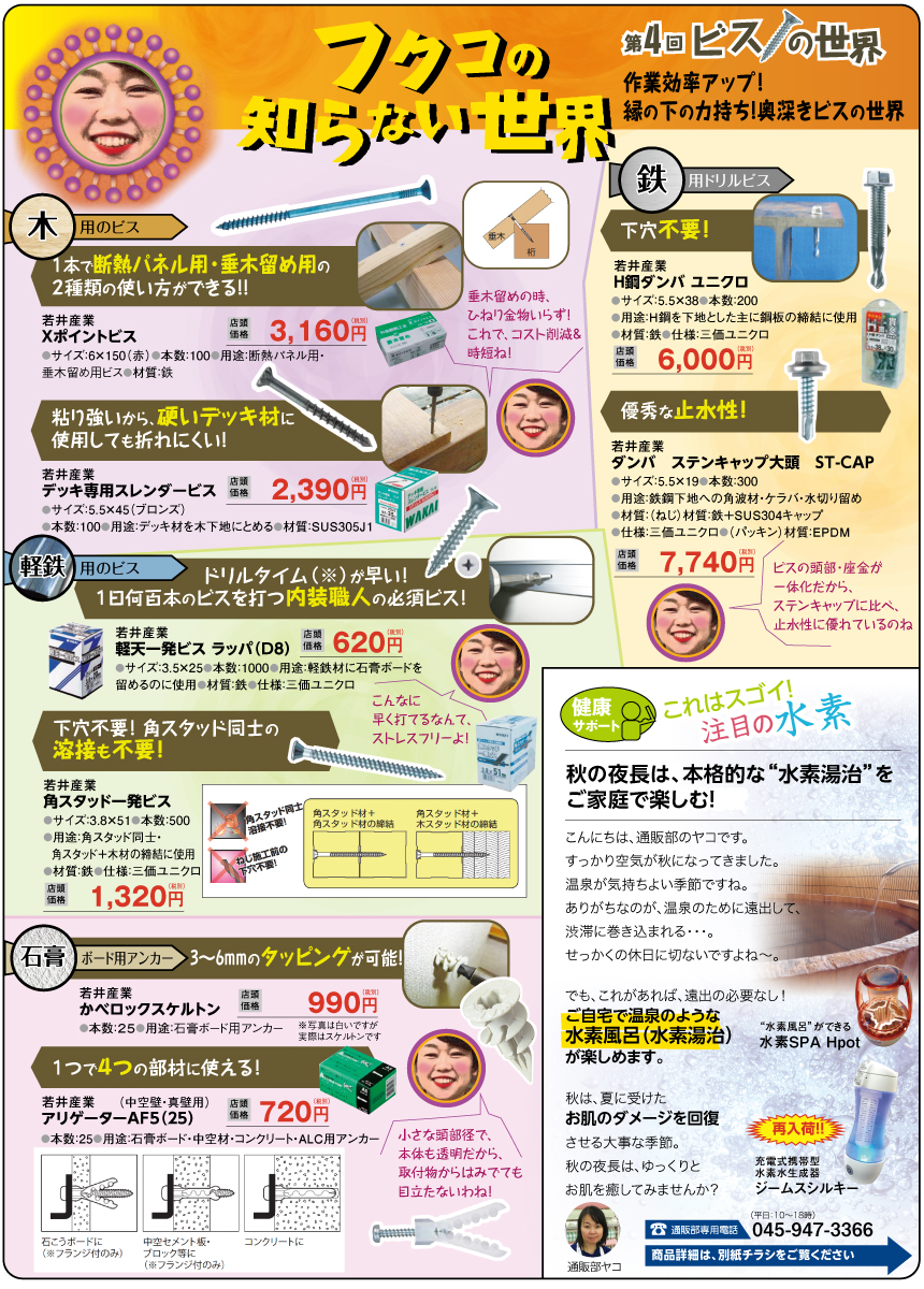 作業効率アップ！ 縁の下の力持ち!奥深きビスの世界